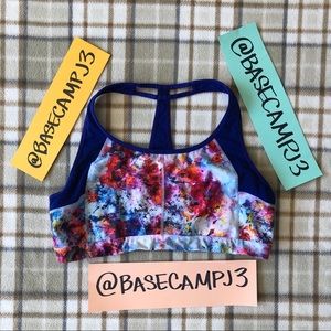XL ATHLETA sports bra lined watercolor floral top